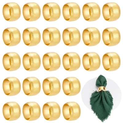 Produktbild von Set aus 100 goldenen Serviettenringen für Tischdekoration