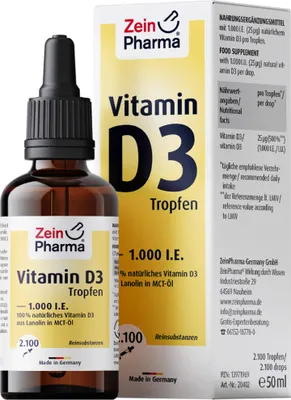 Produktbild von ZeinPharma Vitamin D3 Tropfen 1.000 I.E., 50 ml Tropfen