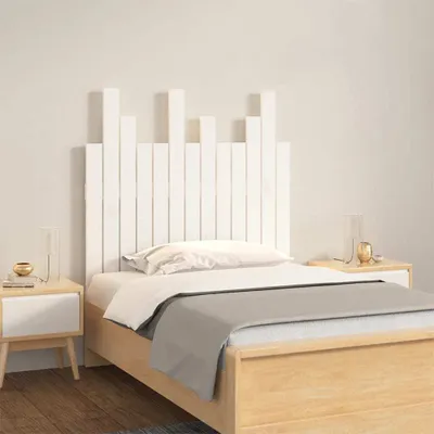 Produktbild von The Living Store Wand-Kopfteil Weiß 82,5x3x80 cm Massivholz Kiefer