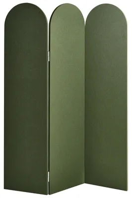 Produktbild von BELIANI Akustik Raumteiler Grün Stoff und Stahl 160 x 120 cm 3-teilig Modern Büro Stellwand Paravent Wohnzimmer Schlafzimmer Innenbereich