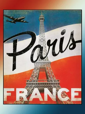 Produktbild von vianmo Holzschild 40x30 cm Paris Eiffelturm France