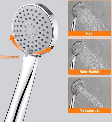 Immagine prodotto di Doccia con soffione, senza fori, regolabile, argento, bagno
