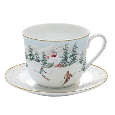 Produktbild von Tasse mit Untertasse CHALET Winterhütte für 400ml in Geschenkbox Easy Life