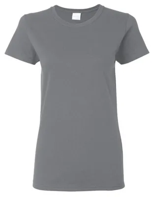 Image de T-shirt femme Gildan, coupe ajustée, modèle FK393 (taille M), coloris gris anthracite chiné