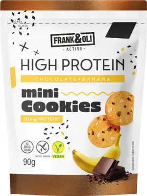 Obrázok produktu pre FRANK&OLI MINI PROTEÍNOVÉ SUŠENKY bez cukru a lepku ČOKOLÁDA BANÁN 90 g