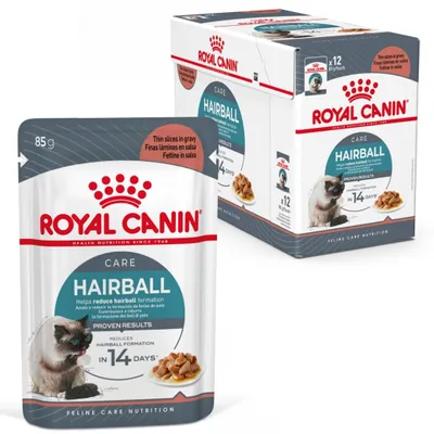 Produktbild von Royal Canin Hairball Care 12x85g Nassfutter für ausgewachsene Katzen in Soße zur Ballenentfernung