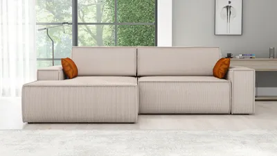 Produktbild von Ecksofa TOR mit Schlaffunktion. Farbe: Mink.