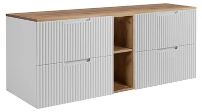 Produktbild von Badezimmerschrank, Weiß / Craft-Eiche, 140 ( 2 x 60 + 20) x 58,6 x 46 cm