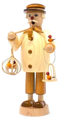Räuchermännchen Vogelhändler 25 cm, Handarbeit aus dem Erzgebirge