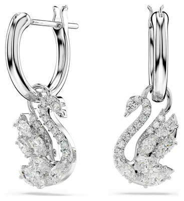 Zdjęcie produktu dla Swarovski, wiszące kolczyki dla kobiet, model Swan, kolor biały, numer katalogowy 5759942