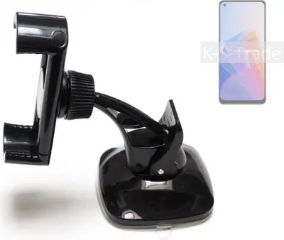 Produktbild von K-S-Trade kompakte Handy-Halterung Windschutzscheibe kompatibel mit Oppo Reno7 Lite 5G Armaturenbrett schwarz Autohalterung KFZ Halter