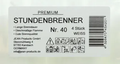 Produktbild von Grablicht Brenner Nr.40 weiss, 4er