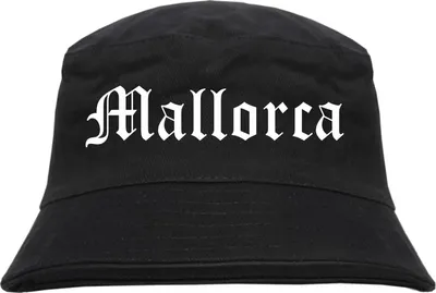 Produktbild von Mallorca Fischerhut - bedruckt - Bucket Hat Anglerhut Hut L/XL Schwarz