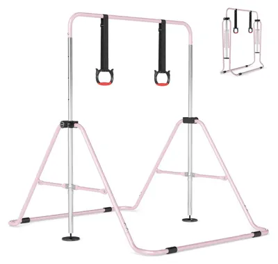 Obrázek produktu pro Nastavitelná gymnastická hrazda pro děti, růžová, 4 výšky
