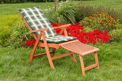 Produktbild von Merxx 2tlg. Maracaibo Set, natur-grün - 1 Klappsessel mit Fußteil + 1 Wendekissen - Maße: 118 x 57,5 x 107 cm; 1x 25215-011 + 1x 29550-011