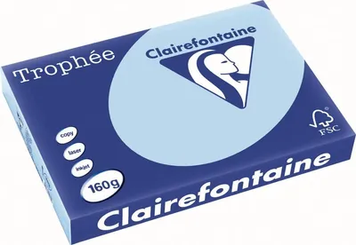 Produktbild von Clairefontaine Trophee Papier 1113C Eisblau 160g/m² DIN-A3 - 250 Blatt
