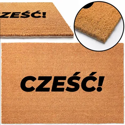 Produktbild von TabPrint Kokos-Fußmatte Humor 'Napisz Cześć!' 40x60