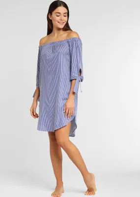 Produktbild von LASCANA Blusenkleid blau-weiß Größe 34