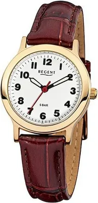 Produktbild von Regent Damenarmbanduhr Leder F825