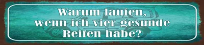 Produktbild von vianmo Holzschild 10x46 cm warum laufen, wenn ich vier gesunde Reifen habe
