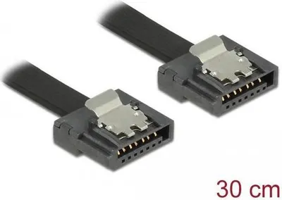 Productafbeelding van Delock 83840 SATA-Kabel Delock SATA III -> SATA St/St 0.30m FLEXI schwarz