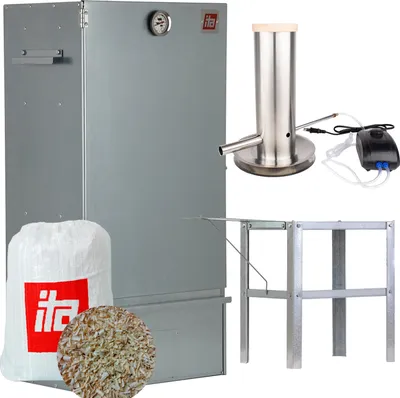 Produktbild von ITA Räucherofen 7005 - Premium Räucherschrank aus Edelstahl mit 3 Etagen 81 cm - Qualität  EU - Smoker- Direkt vom Hersteller