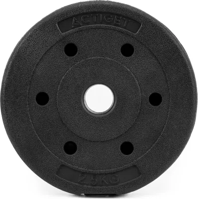 Produktbild von ACTIGET Hantelscheibe 2,5 kg für Langhantel und Hanteln Ø 29 mm, Kunststoff -Schwarz