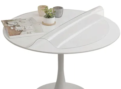 Produktbild von Solidchoice – Transparente Tischdeckenunterlage, rund – 120 cm Durchmesser – Dicke: 1,5 mm