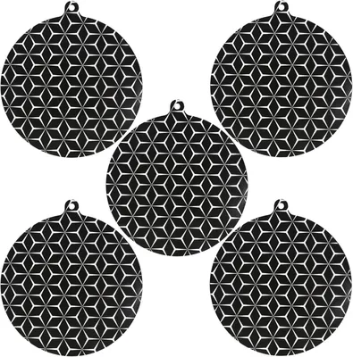 Produktbild von Schutzmatte für Induktionskochfelder aus Silikon, rutschfest, wiederverwendbar, wärmeisoliert, rund, 22 cm, Schwarz, 5 Stück