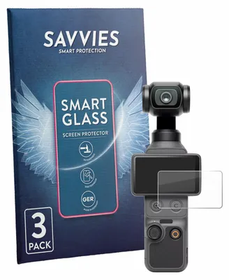 Produktbild von 3x Savvies Schutzglas Folie für DJI Osmo Pocket 4 9H Panzer Schutzfolie Glas Displayschutz klar transparent