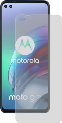 A screen protector is shown placed over a smartphone screen.