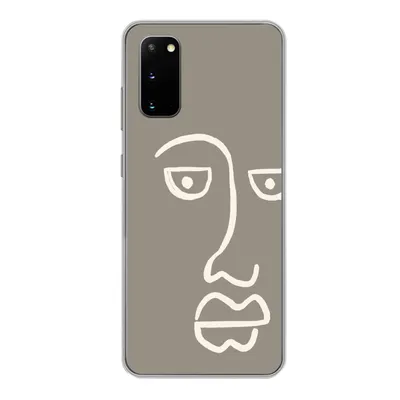 Produktbild von MuchoWow® Handyhülle Schutzhülle Hülle für Samsung Galaxy S20 Gesicht - Abstrakt - Strichzeichnung Silikon Softcase Handy Hülle - Bild