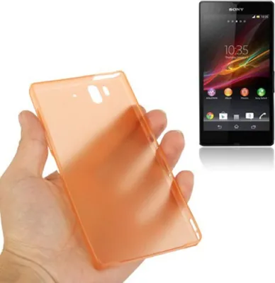 Produktbild von Schutzhülle Case Ultra Dünn 0,3mm für Handy Sony Xperia Z / L36H / C660X Orange Transparent