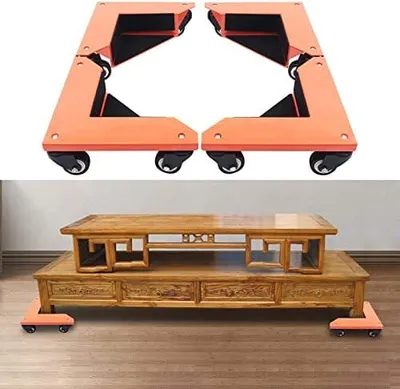 Produktbild von 4 Möbelrollen für Schwerlast, Set von Transportrollen für Möbel, Maximale Tragfähigkeit 650 kg