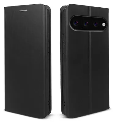 Produktbild von Handyhülle für Google Pixel 11 Echtleder Flip Cover Hülle Case Kartenfach RFID Schutz Farbe: Schwarz