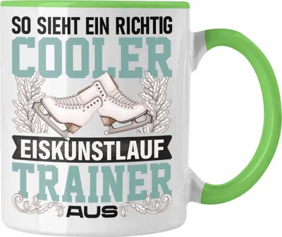 Produktbild von Trendation - Eiskunstlauf Trainer Tasse Geschenk Eiskunstläufer Geschenkidee Trainer Coach (Grün)