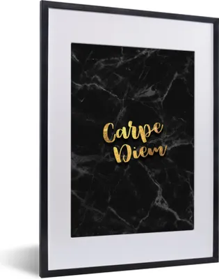 Produktbild von MuchoWow® Gerahmtes Poster Zitate - Sprichwörter - Gold - Marmor 30x40 cm - Poster mit Schwarzem Bilderrahmen Wandposter Rahmen Foto Bilder - Wandposter Schlafzimmer