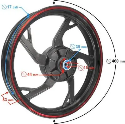 Produktbild von Hinterradfelge 2,5/17 für FR 2 Moped, schwarz