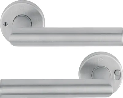 Produktbild von HOPPE AMSTERDAM Drückerpaar, Türgriff Türbeschlag Türdrücker, einfache Verriegelung, Edelstahl matt, Türstärke 37-47 mm, links