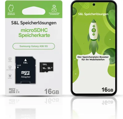 Produktbild von microSD Speicherkarte S&L für Samsung Galaxy A56 5G - Speicherkapazität: 16 GB