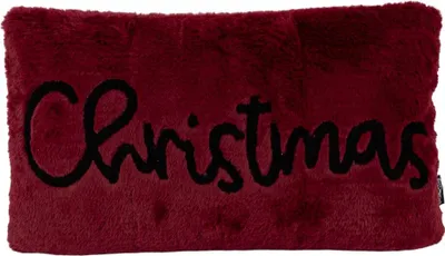 Produktbild von Deko Weihnachtskissen Christmas aus Plüsch rot schwarz 30x50cm