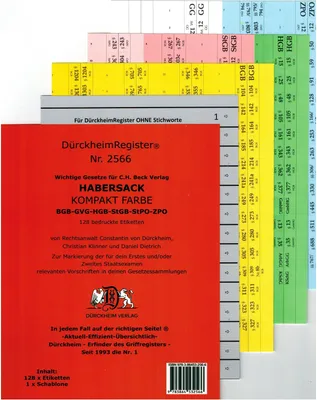 Produktbild von DürckheimRegister® Griffregister Nr. 2566 - Habersack Kompakt Farbe