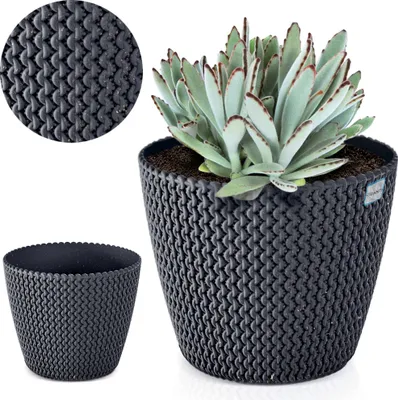 Zdjęcie produktu dla Doniczka Osłonka Domowa 25,9 Cm Na Stół Parapet Do Domu Antracytowa