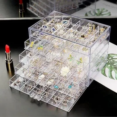 Produktbild von Schmuckbox Acryl mit 72 Fächern - 5 Schubladen