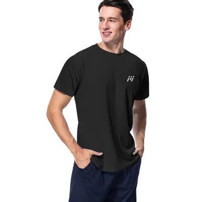 Produktbild von Herren UV Block UPF 50+ Kurzarm T-Shirt Training Laufen Sport Schnelltrocknend Schwarz S