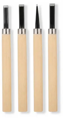 Imagen del producto de JL Cuisine - Juego de cuchillos para tallar madera - 4 piezas - Profesional, Imagen generada por IA