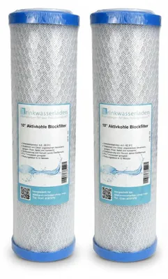 Produktbild von 2x Aktivkohleblock 10' Ersatzfilter Trinkwasserfilter Umkehrosmose