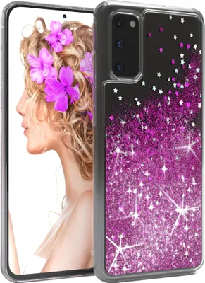 Produktbild von EAZY CASE - Glitzer Hülle kompatibel mit Samsung Galaxy S20 Glitzer Schutzhülle, Soft Case, Backcover Transparent mit Motiv