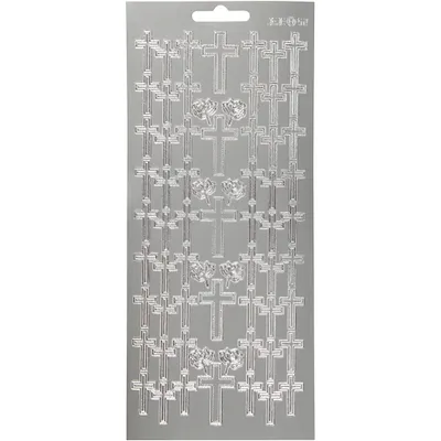 Produktbild von Creativ Firmenaufkleber, Kreuz, Bogen 10x23 cm, silber, 1 Bogen