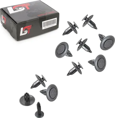 Produktbild von 10x Scheinwerfer Kühlergrill Befestigungs Clips für FORD dunkelgrau grau Ø 6 mm